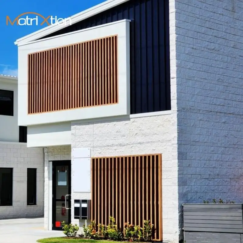 Aluminum Timber Look Batten Cladding House Facade outdoor exterior wall cladding