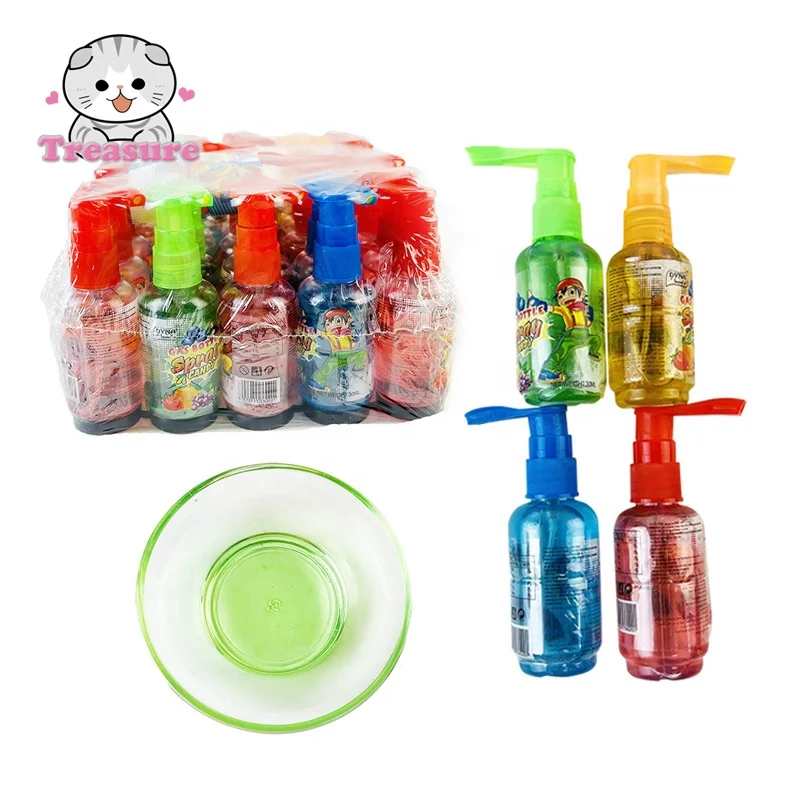 Halal Fruity color packaging sour liquid spray candy