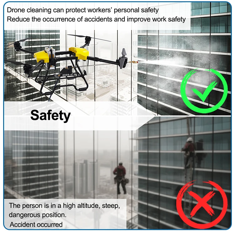 Joyance high technology window cleaning drone with high pressure vr for window cleaning and building cleaning drone