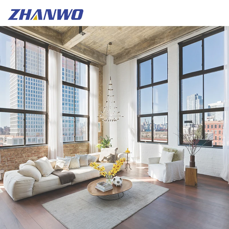 European Double Panels Swing Style Hurricane Impact Windows Casement