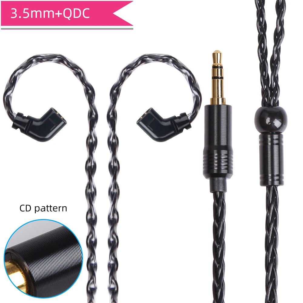 FDBRO 8 core Silver Plated Headset Audio Wire 2.5/3.5/4.4mm With QDC IE40 IE80 Connector Earphone Balanced Cable