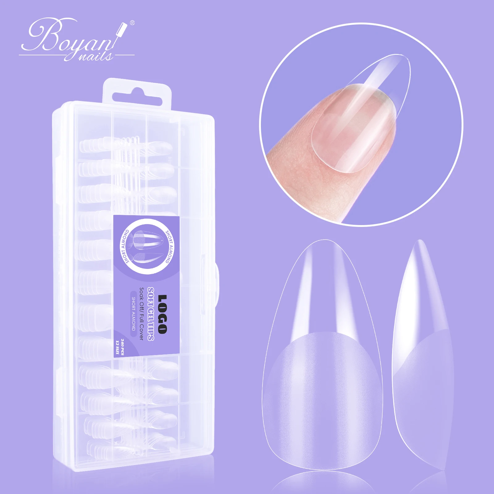 Factory wholesale fale nails acrylic private label oem soft gel nail tip false nails