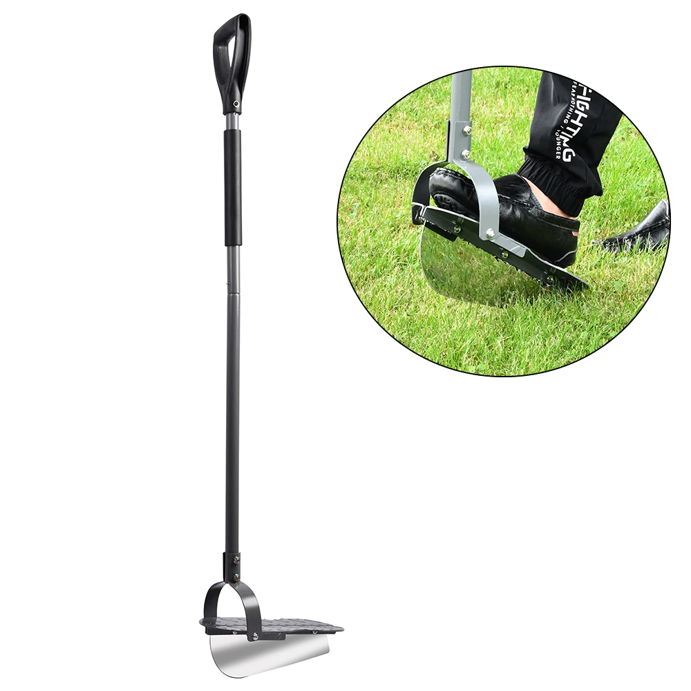 VERTAK long handle detachable step lawn edger blades stainless iron garden manual lawn edger