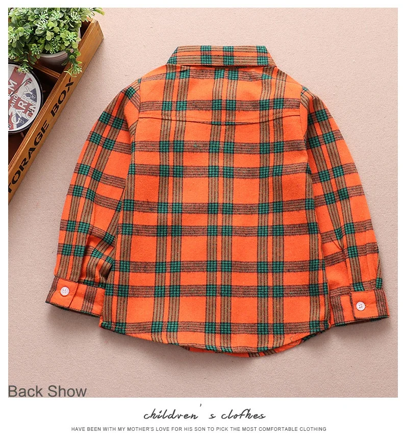 
hot sale 100% cotton plaid kids shirts boy kids flannel shirt for 2-12 years 
