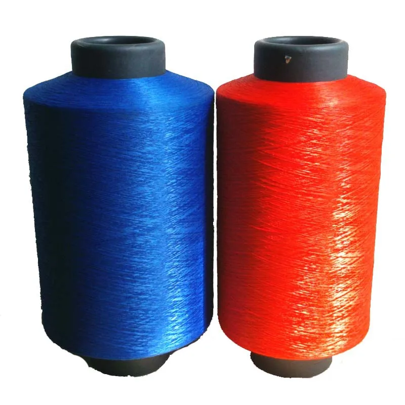 Free Samples Waterproof Recycled Polyester DTY Yarn 75D 36F / 72F / 144F