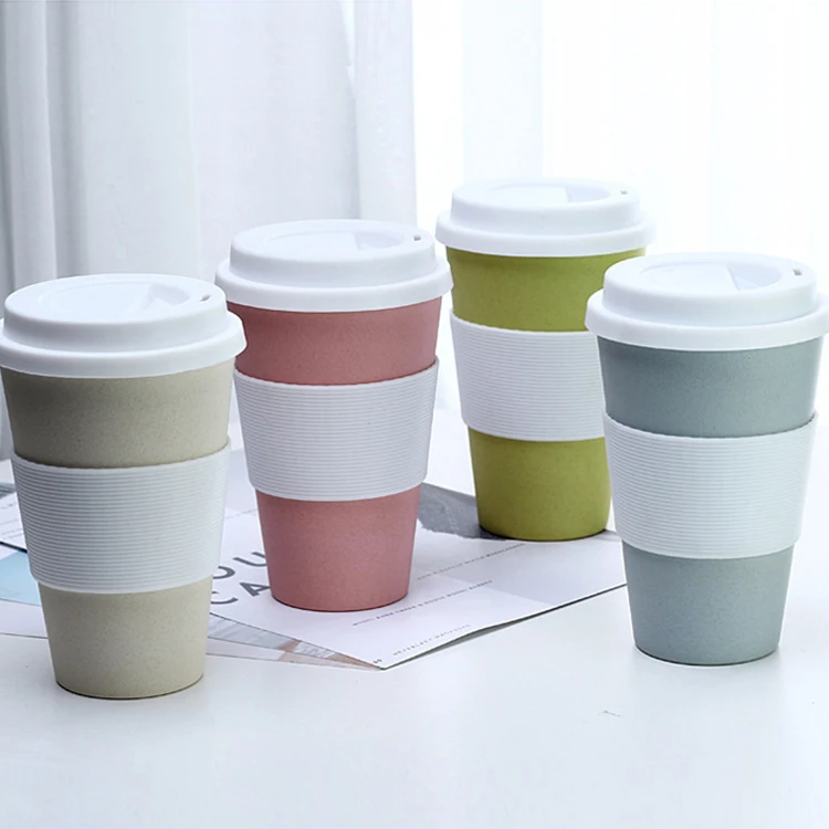 Bamboo Fiber Eco-friendly Reusable Mugs Free Travel  Coffee Cup for Office and Home
