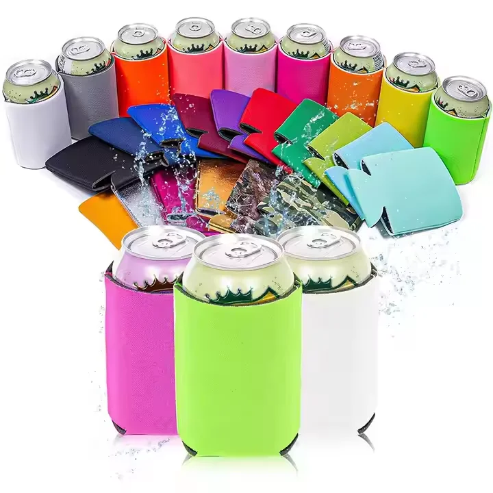 Personalized logo green purple yellow black 3mm 5mm Neoprene Beer Can Sleeve Bottle Drink Stubby Holder Can Cooler for Promotion