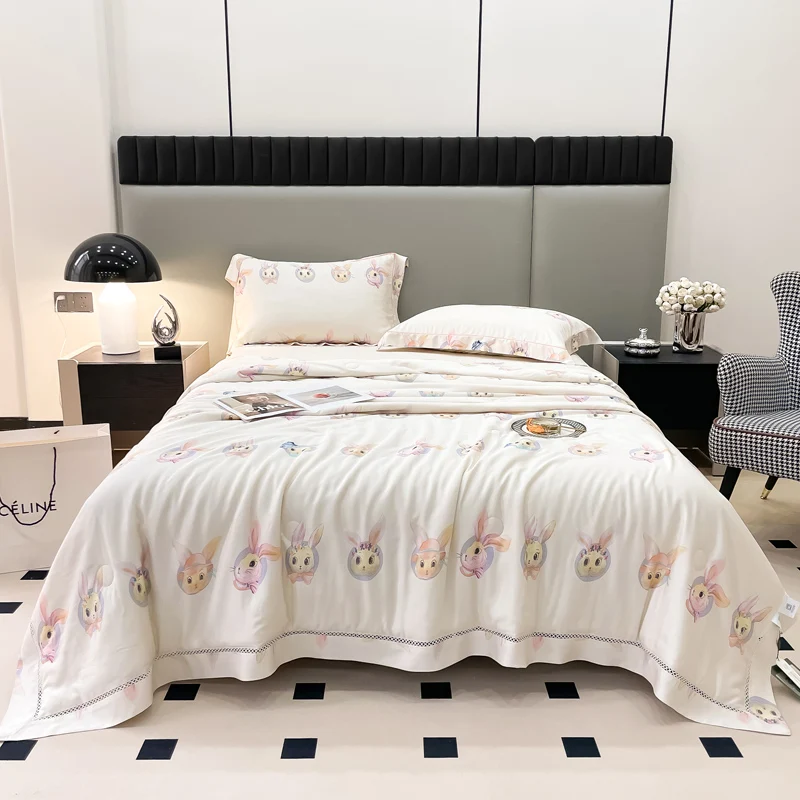 100% modal bedding set small fresh design bed sheet cute pattern comforter  4pcs  bedding set