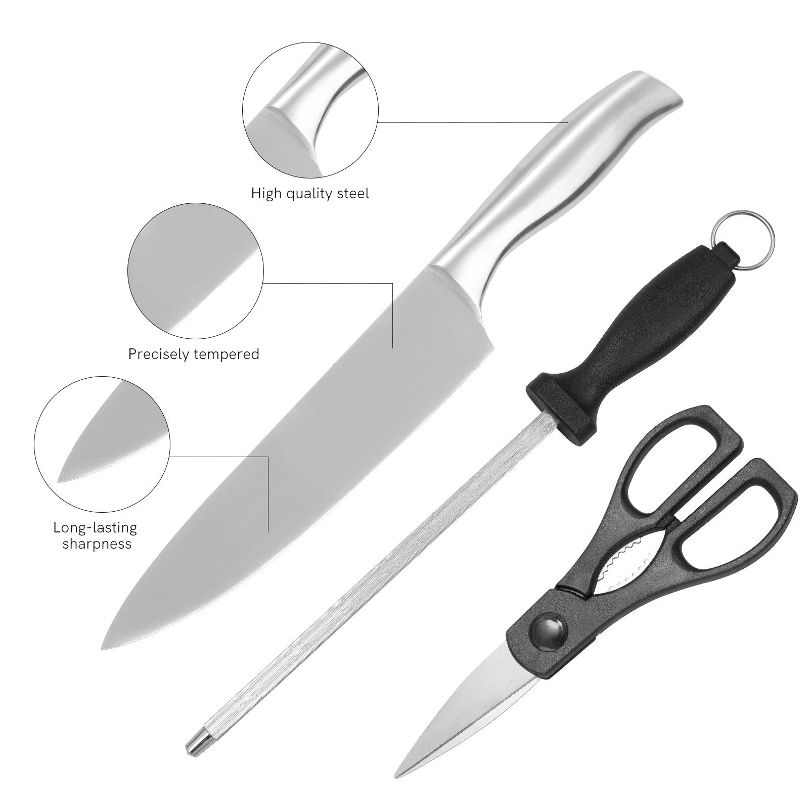 High Quality Carbon Stainless Steel 16 pcs Set Kitchen Knives with Knife holder Chef sets Nakiri Kitchen Knife Sets