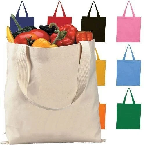 
Cotton Canvas Women Shoulder Bag Grocery Foldable Reusable Eco Shopping Bag Lady Tote Bags 