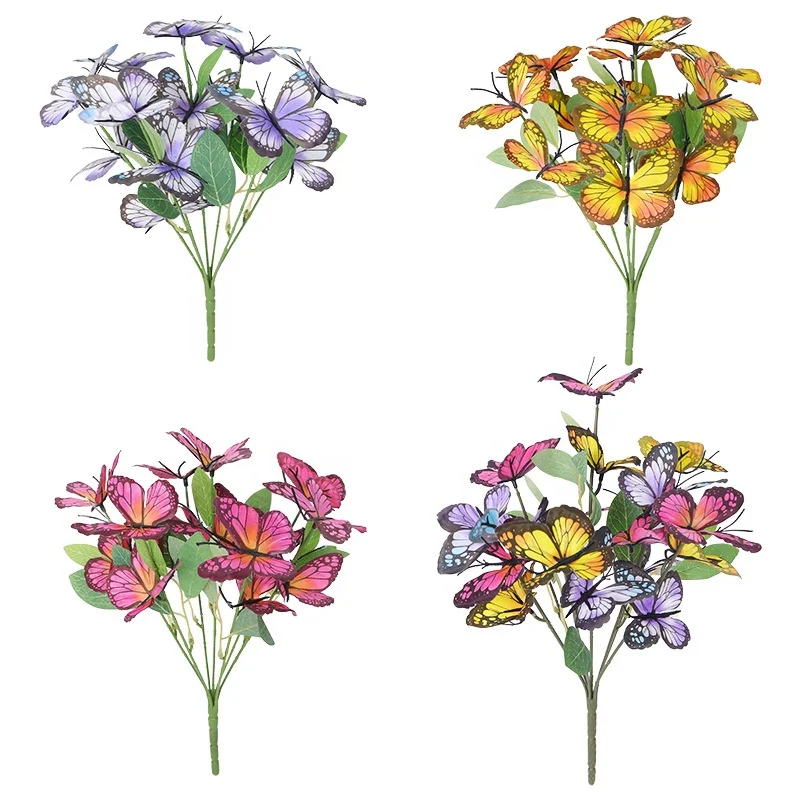 Wholesale factory price colorful high quality artificial butterfly flower for wedding party event ceremony shooting decoration