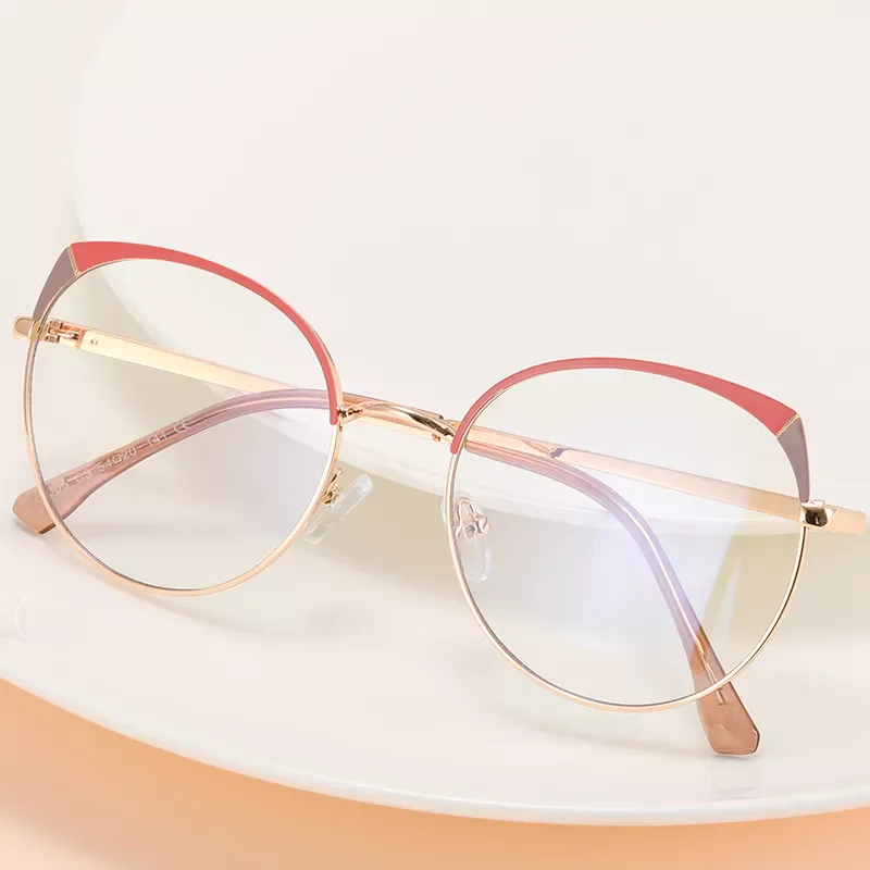 Cat Eye Glasses 2023 Computer Lady Metal Frame Anti Blue Light Glasses Blue Blocking Blocker Eyeglasses Optical Frames