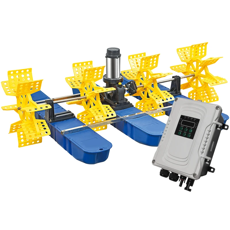 2020 new solar high quality farm fish pond paddle wheel aerator