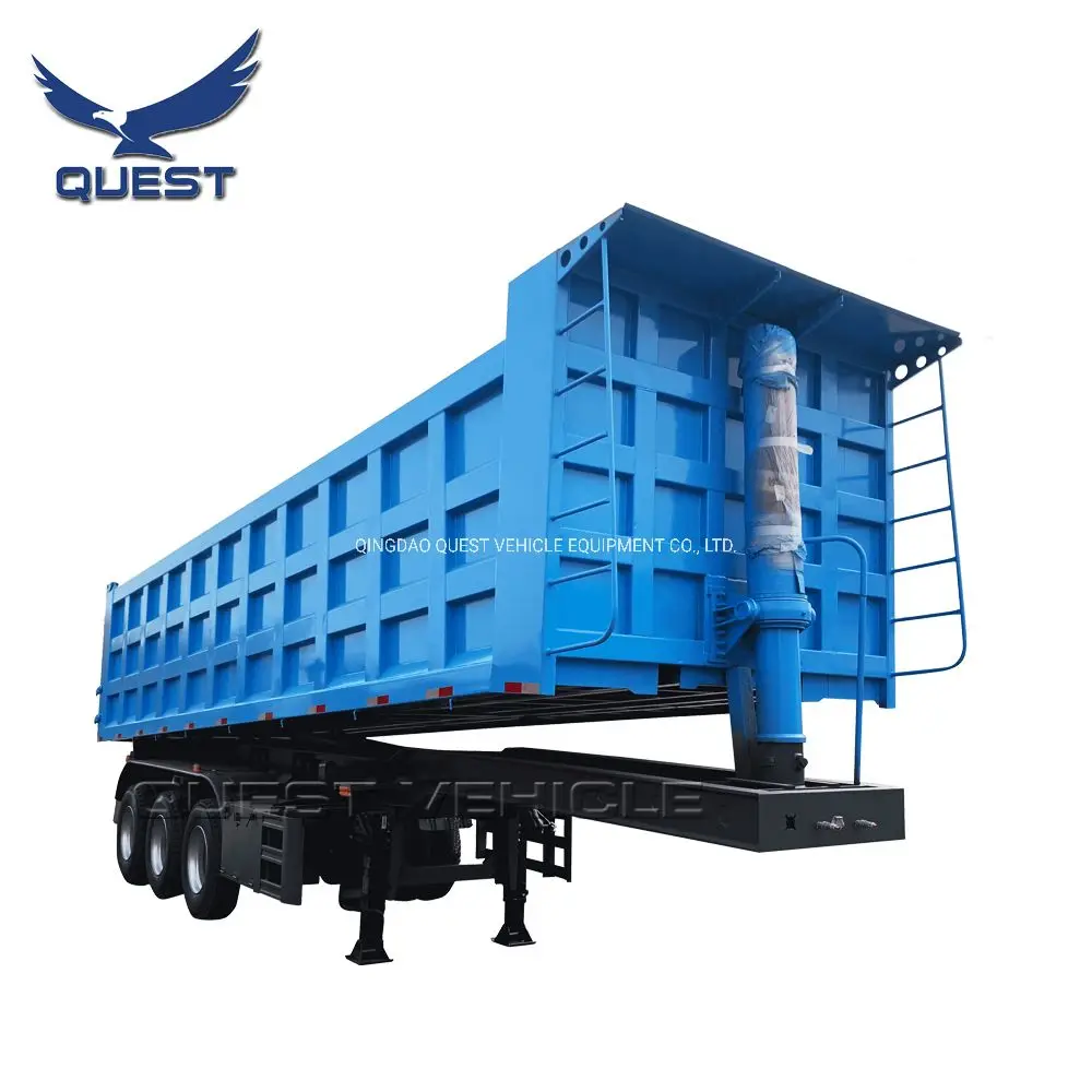 QUEST New Best Price 3 Axles Tipping Dump Semi Trailer with 12R22.5 Tyres