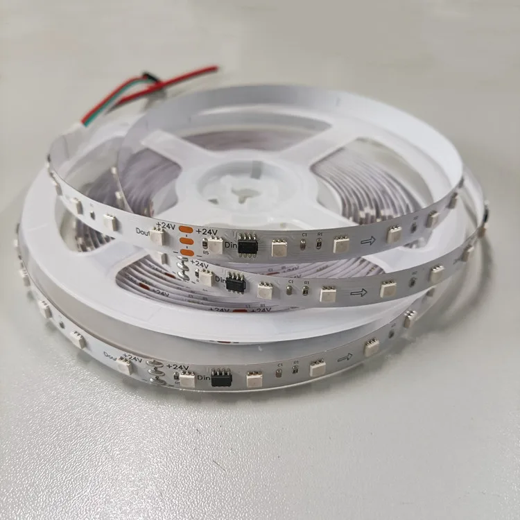 smart lighting strip 24v rgb strip kit led 5050 rgb set waterproof rgbic led strip lights for living room