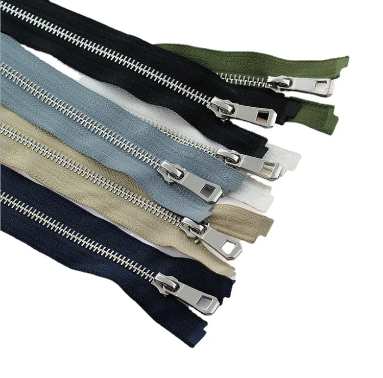 Spot metal double-sided metal zipper platinum light gold bronze rotating head open tail zipper jacket down jacket