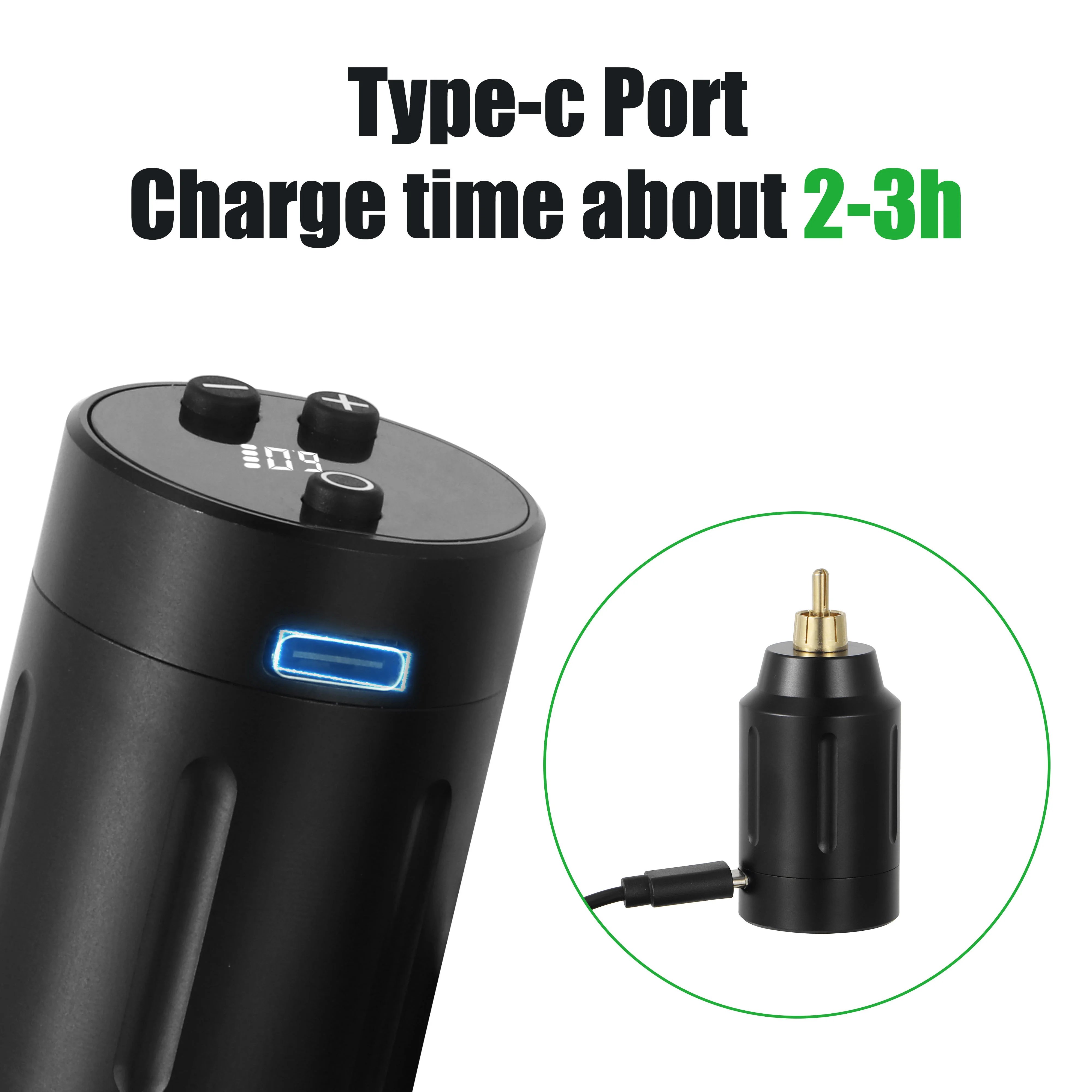 Hot Sale Customize Tuffking RCA Available Wireless Tattoo Battery Power Supply For Tattoo Pen With LED Light Power Support