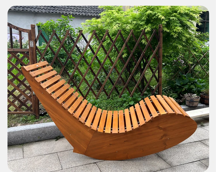 DISHI Swimming Pool Chaise Lounge Wood Outdoor Furniture Sun Lounge Chair Seat Beach Wooden park bench
