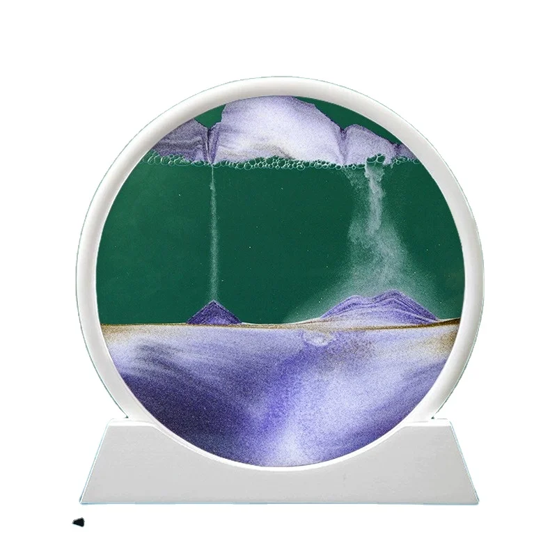 2023 New Table Decor Moving Deep Sea Sand 3D Art Picture Glass Dynamic Hourglass