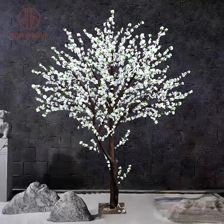 Hot Sale Wholesale White Color Peach for Wedding Indoor Outdoor Decoration Artificial Cherry Blossom Tree