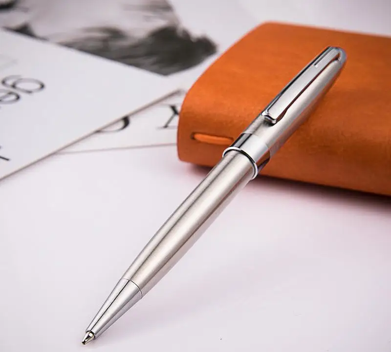 High Quality School Office Supplies Custom Luxury Metal Pen Silver 1.0 mm Ballpoint Pens for Gifts Business Gel Pens
