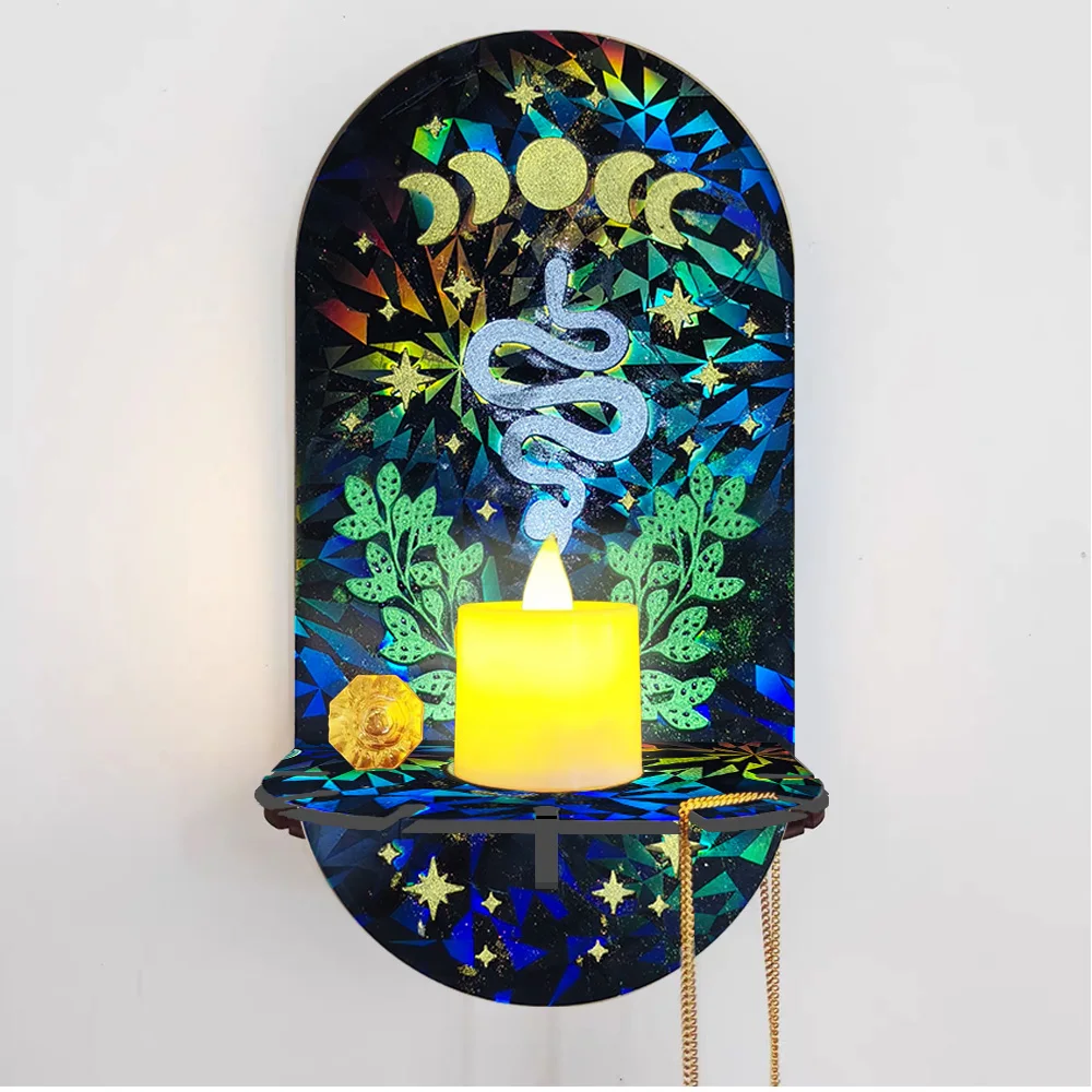 Cat, owl, snake  handmade animals shaped candle holder resin molds siliconeHandicrafts candlestick holographic mold DIY