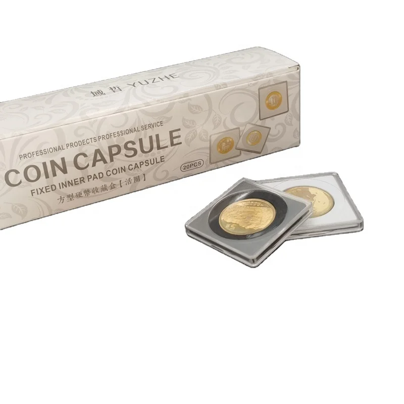 
Square adjustable 16mm-40mm transparent coin capsule, storage box coin capsule display box transparent coin capsule 