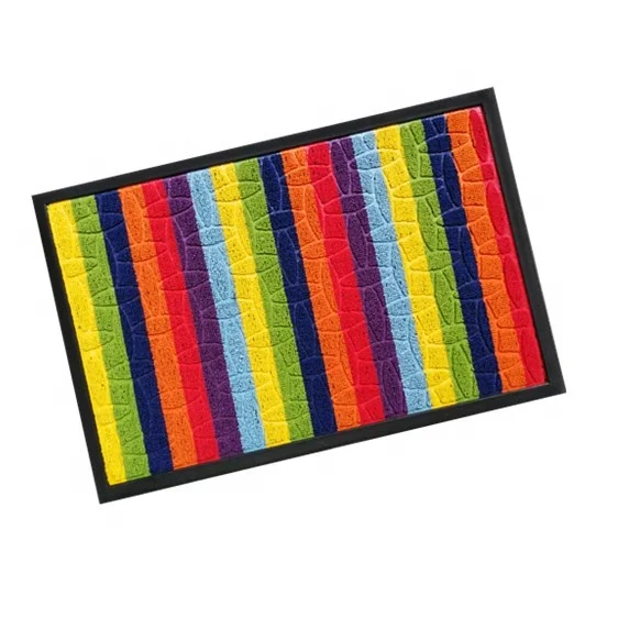 Factory Cheap Custom Rainbow Color Carpet Anti Slip Rubber Floor Mat Front Door Mat Doormats For Home