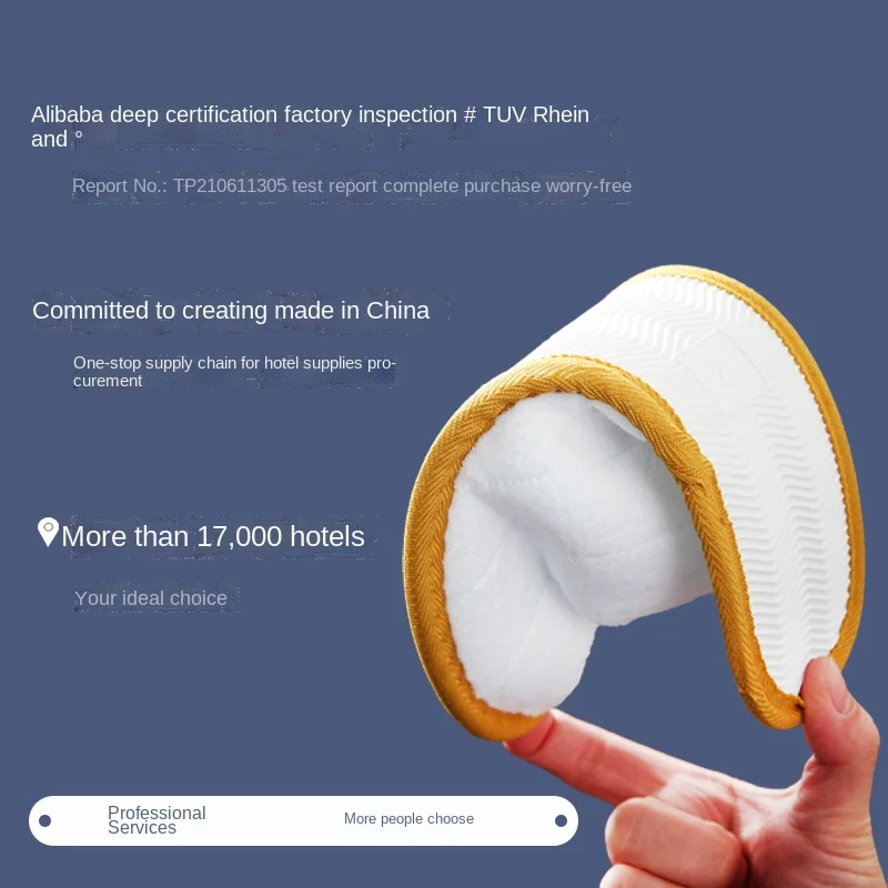 OEM custom logo manufacturer professional hotel room spa guest disposable cotton towel slippers