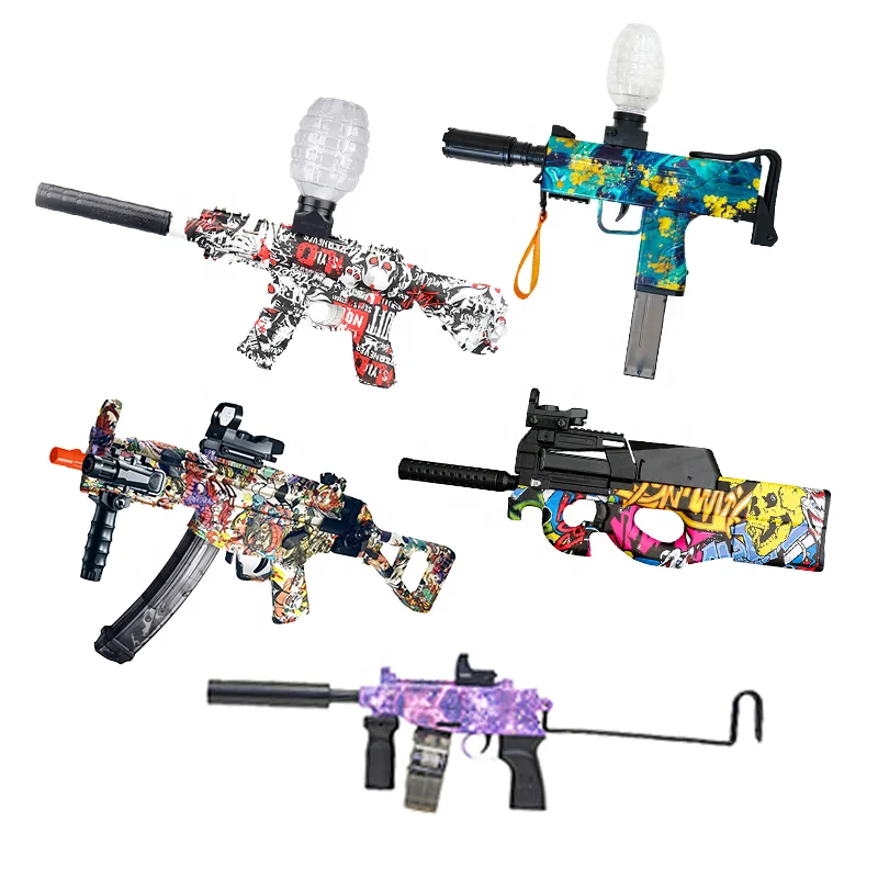 BunnyHi 2022 Gel Ball Guns Paint Water Electric Toy AKM47 M4 Splatter Ball Gun With Gel Beads