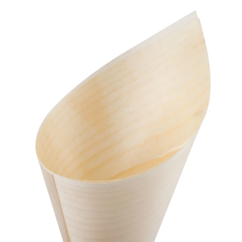 Disposable Wood Cones for Charcuterie Food Pinewood Cone Cups for Party Food Display