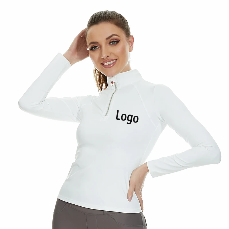 Базовый слой для верховой езды с длинным рукавом, оригинальный логотип, одежда для верховой езды, Четырехсторонние Стрейчевые топы для верховой езды, рубашки для верховой езды