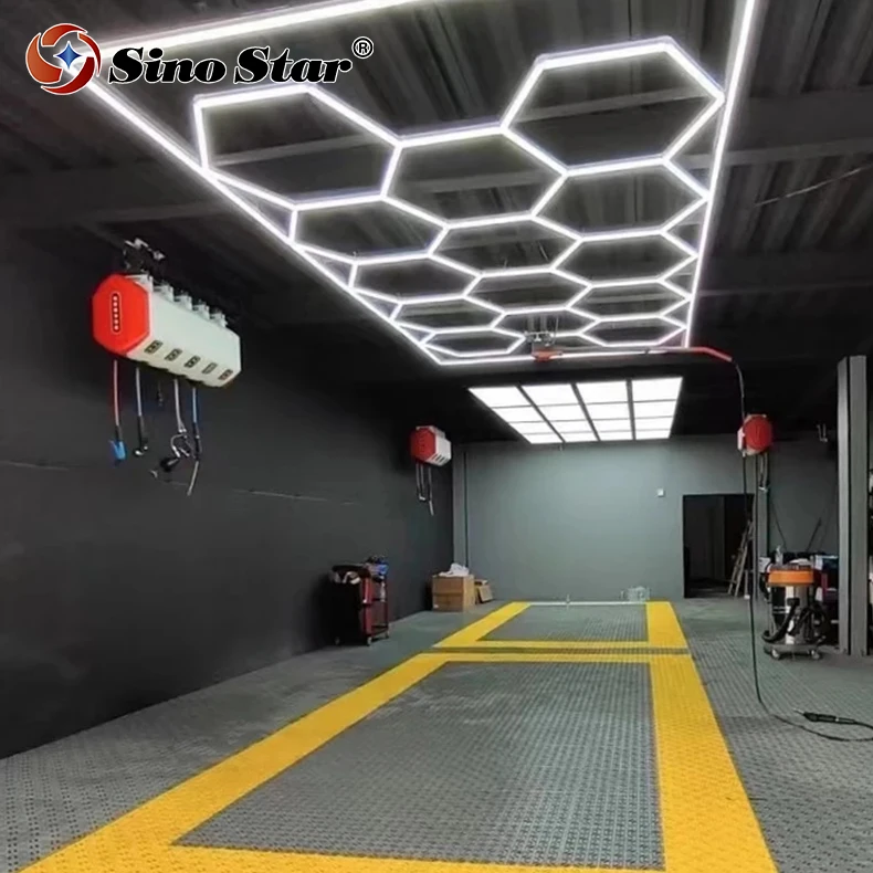 2023 Good Price Factory Direct Ceiling Car Repair Shop Garage Light Led Hexagonal Parking Lot Ceiling Light ET1028