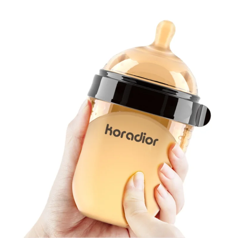 Free Sample Custom 150ml Baby Silicone Anti-Colic Feeding Bottle BPA Free Portable Soft Wide Neck Print Pattern 240ml Wholesale