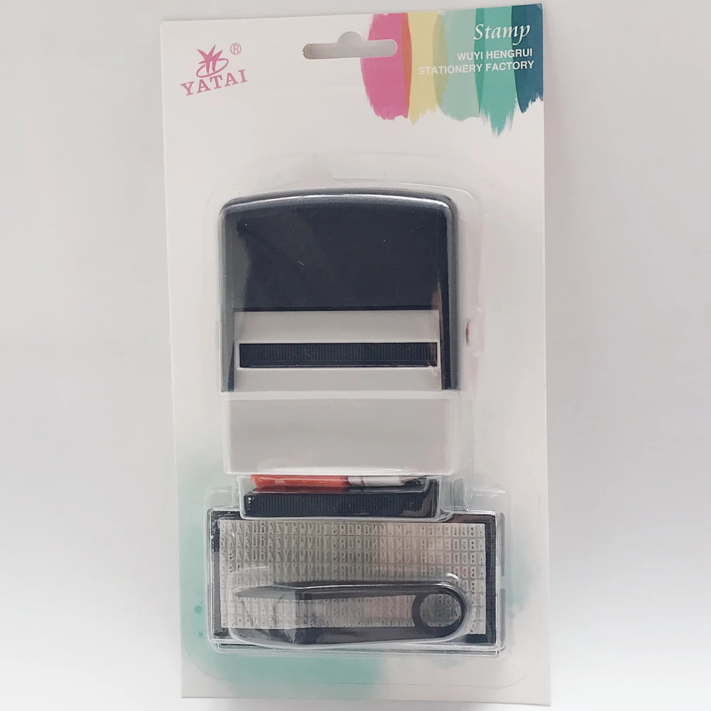 Office Stationery Multicolour Alphabet Date Plastic Self Inking Stamp