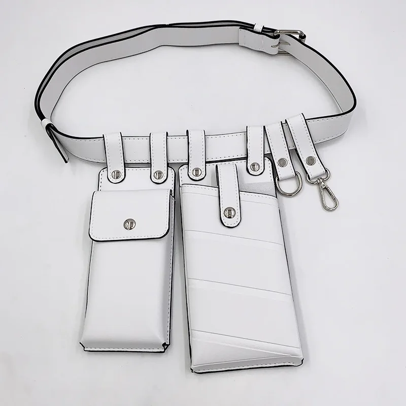 Luxury Hip Pocket Waist Bag Crossbody Chest Belt Tactical PU Leather Hip Hop Style Fanny Pack Female Backpacks