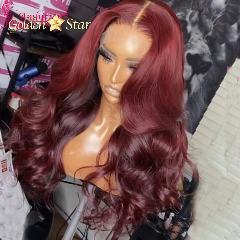 GD Natural Color Pre Plucked Transparent Lace Wigs,Cheap Peruvian 99j Colored Wigs Vendors,Top Raw Human Hair 99j Body Wave Wigs