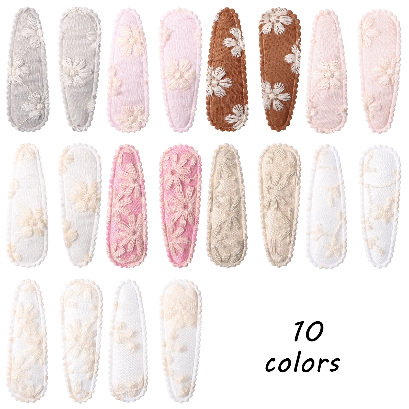 IFOND  Baby Hair Clips 10 Color No Slip Fabric Metal Snap BB Hair Clips Barrettes For Toddlers Kids