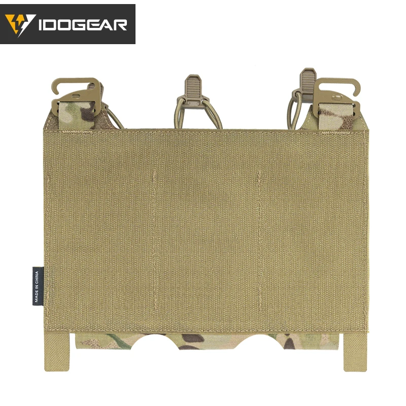 IDOGEAR Ferro Style Elastic 556 762 Triple Mag Pouch Placard Hook Front Flap Panel Quick Draw Triple M4 Magazine Pouch
