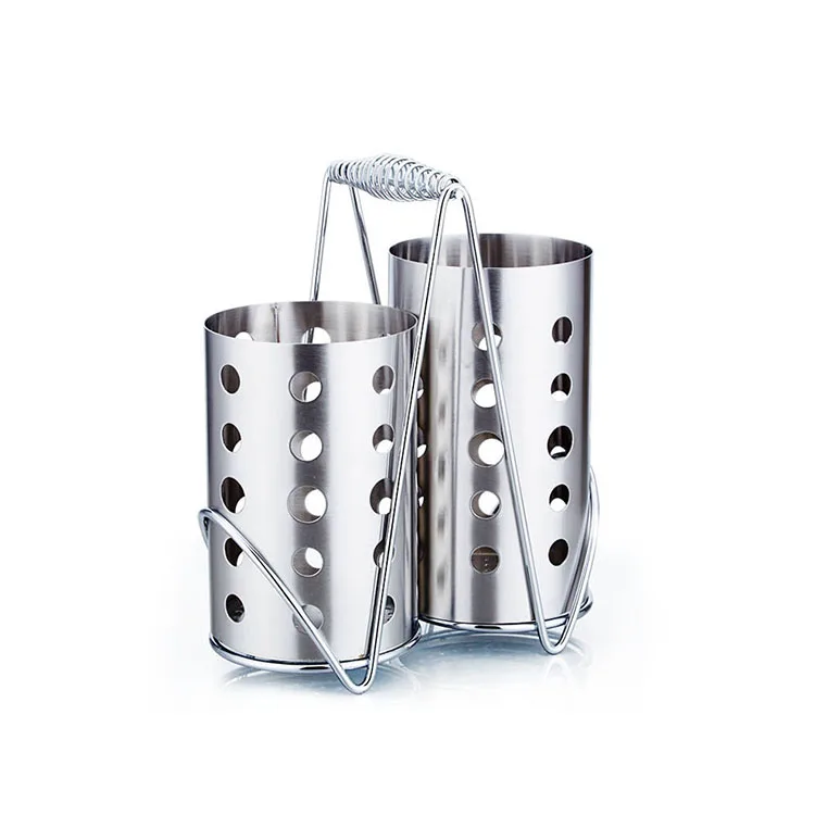 Large Capacity Stainless Steel Waterlogging Chopstick Drum Classic round Design for Home and Restaurant Dinnerware Sets