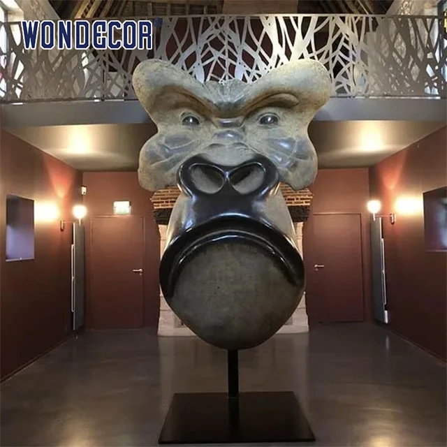 Wondecor индивидуальная наружная знаменитая уличная Абстрактная Металлическая художественная бронзовая скульптура лица обезьяны гориллы