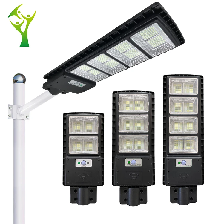 SHENHONG New Lampadaires All In One Black Waterproof Outdoor Road 100 200 300 W LED Solar Streetlight