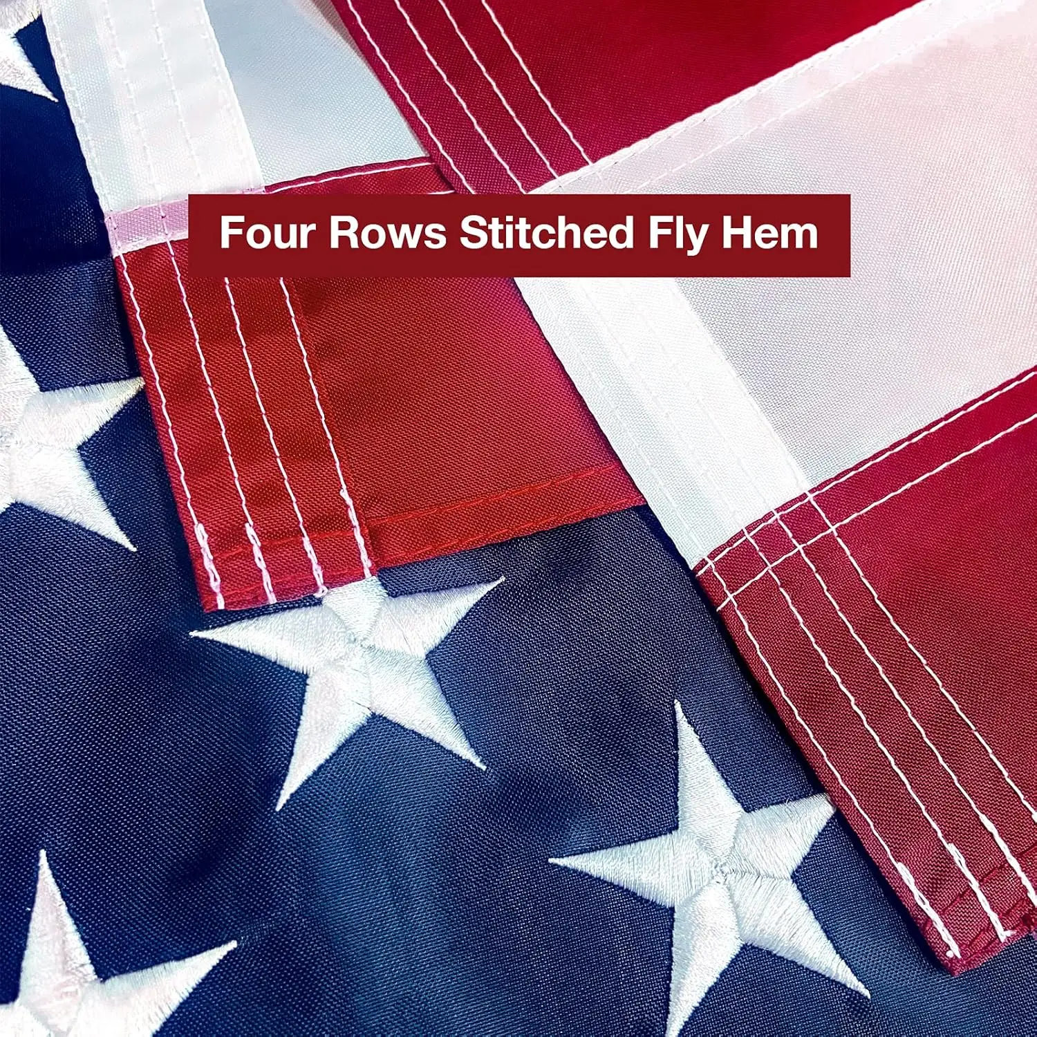 3x5 FT American Flag Embroidered Stars, Sewn Stripes, Brass Grommets USA US Flag