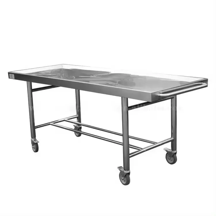 Amain Mortuary products 304 stainless steel morgue corpse cart Mortuary Trolley with wheels
