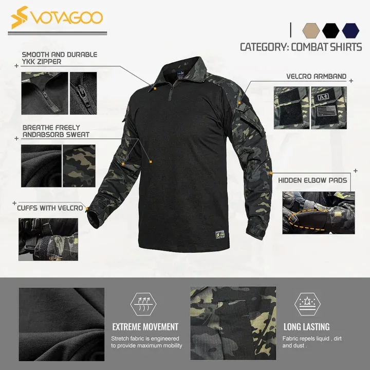 VOTAGOO Wholesale Tactical Airsoft Paintball T Shirt Pants Suit CP Multicam Camo Frog Suit G3 Uniform