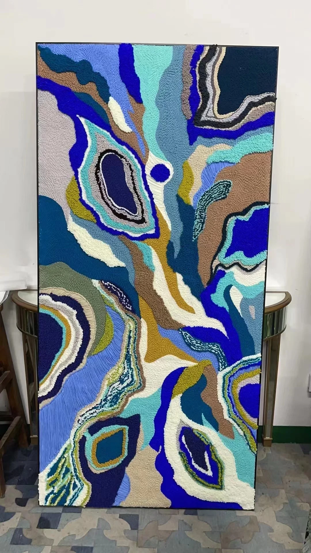 3D Woven Wall Hanging Wood Line Painting Art Minimalist Boho Fibre Art Weaving Wall Decor