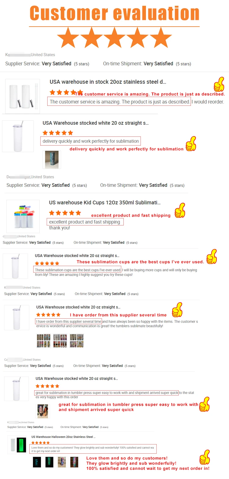 US warehouse wholesale sublimation blanks  white 20oz double wall straight sublimation tumbler coffee mug  with plastic lid