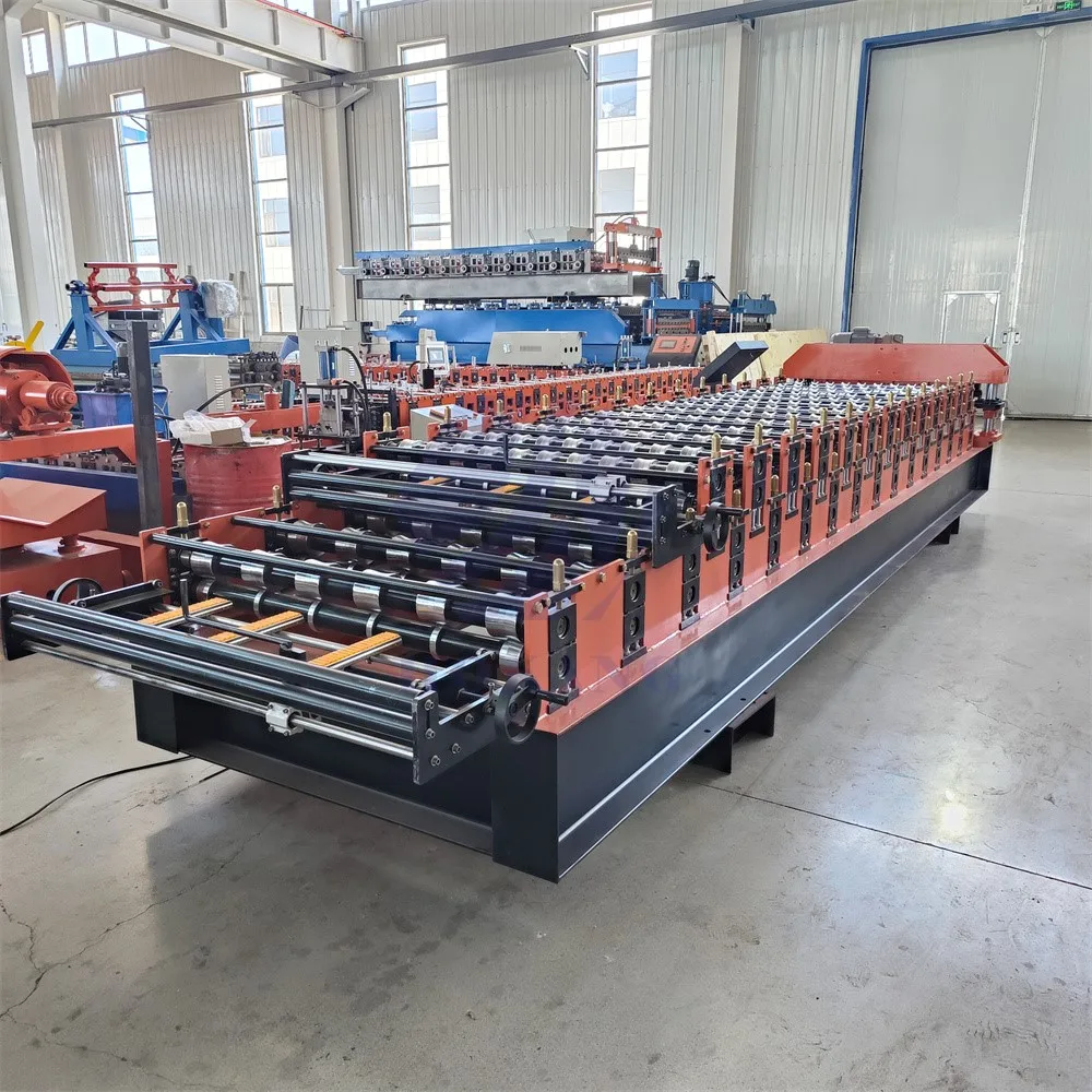 Metal Steel Double Layer Iron Sheet Cold IBR Trapezoidal Rib Roll Forming Making Machine