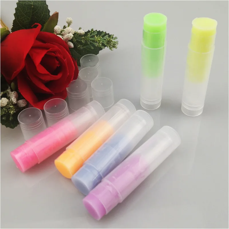 Hot beauty fashion logo-free transparent tube 6-color vitamin E glow fluorescent lipstick lip  balm glow in the dark lipstick