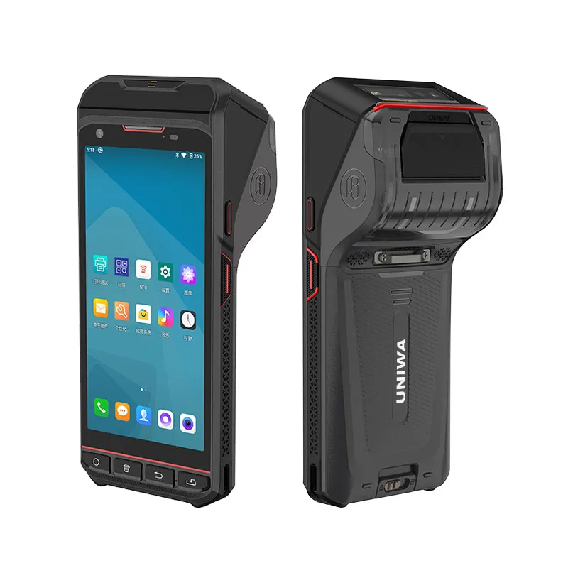 4G Android Handheld Rugged PDA with Built-in Thermal Printer 2D Barcode Scanner Optional for Restaurant Use